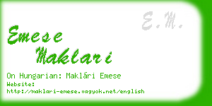 emese maklari business card