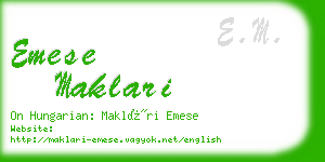 emese maklari business card